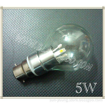 5W 360degree A60 B22 SAMSUNG LED Globe Bulb 3000K/4000K/6000K 3 Years warranty, CE&Rohs